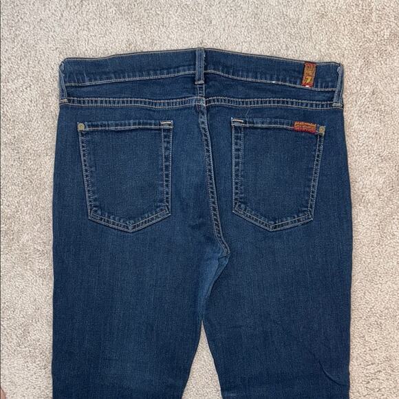 7 for all Mankind Dark Blue Skinny Stretch Denim Women's Jeans 30 - Picture 6 of 7